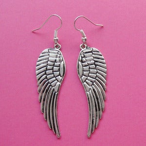 Image of Silver Angel Wing Earrings