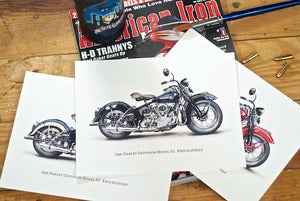 Image of 6" x 8" - 1946 Harley Davidson EL Knucklehead (Black)