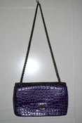 Image of Leather&Metal faux croc skin chain bag 