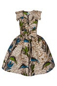 Image of Lab Shirt Dress (Blue and Green Leaves)