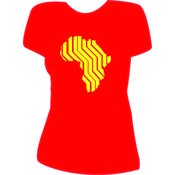 Image of Women's African Logo, Red w. Yellow Logo