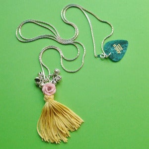 Image of Rose Blush Bell Tassel Necklace SALE