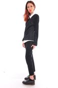 Image of CONTRAST COLLAR SHIMMER KNIT 