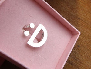 Image of Happy Face Ring :D - Handmade Silver Ring