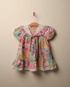 Image of c. 1980s floral print big collar dress
