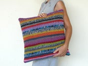 Image of pillow cover crochet 'he-he' 4