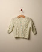 Image of c. 1980s speckle knit cable cardigan