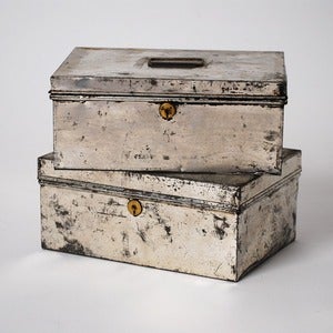 Image of Silver Metal Bank Boxes