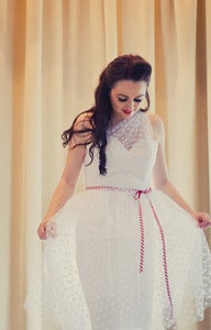 Image of Judy - Hourglass Polkadot Illusion Tulle Short Wedding Dress