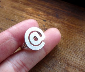 Image of The @ At Sign Ring - Handmade Silver Ring