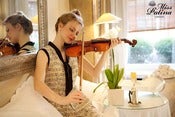 Image of Melody Maker Contrast Bow Music Notes Dress (Cream)