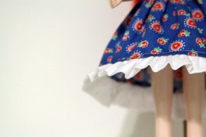 Image of Blythe dress-blue w/ruffle bottom