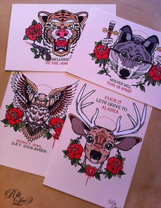 Image of Animal Tattoo Flash Card Set