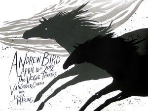 Image of Andrew Bird Limited Edition Screenprinted Gigposter: 4/11/12 Vancouver, BC.