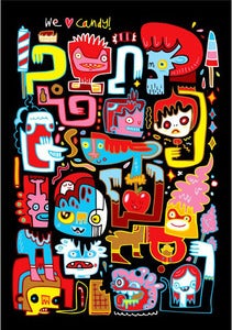 Image of Jon Burgerman - We Love Candy Art Print