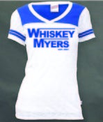 Image of WM Ladies White and Blue V-neck 