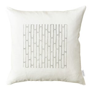 Image of White Tile Pillow Cover