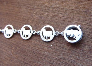 Image of Sheep & Sheepdog Bracelet - Handmade Silver Bracelet