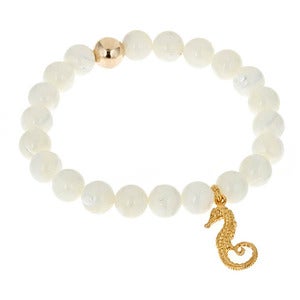 Image of Seahorse & Mother of Pearl Bead Bracelet