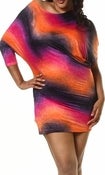 Image of Plus size Metallic Print Asymmetric Dress