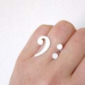 Image of Bass Clef Ring for Music Lovers - Handmade Silver Ring