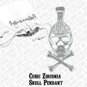 Image of Cubic Zirconia Skull Pendant 