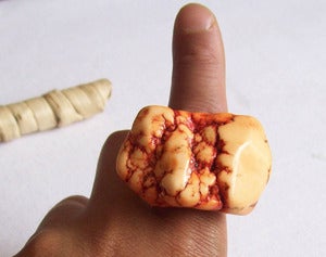 Image of Tangerine Howlite Nugget Ring