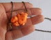 Image of Tangerine Howlite Nugget and Geometric Gold Cube Necklace