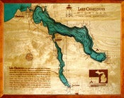 Image of Lake Charlevoix, MI Wood Map