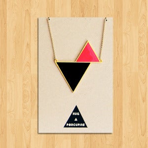 Image of Twin Triangle Necklace : Black series / Cyan series