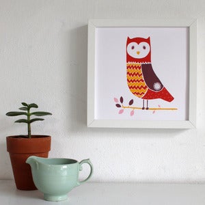Image of Print Tylluan - <em>Owl Screen Print</em>