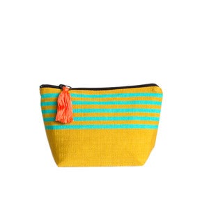 Image of Small Tassel Bag Mustard/Turquoise