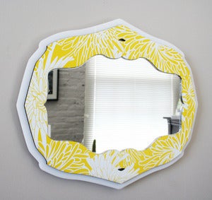 Image of Curly Bracket Mirror - Canary Bloom