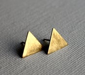 Image of Brass Triangle Studs