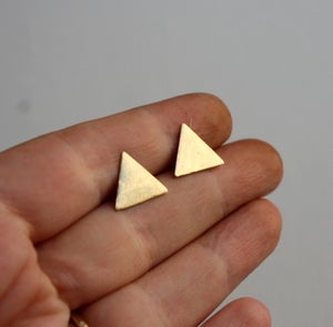 Image of Brass Triangle Studs
