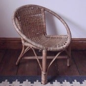 Image of Vintage 1960's Child's Wicker Chair 