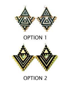 Image of Painted pyramid earrings