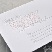 Image of Letterpress Baby Shower Invitations