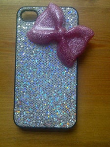 Image of Any colour glitter bow for any phone type