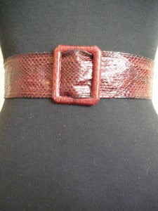 Image of maroon snakeskin belt 