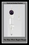 Image of Beautiful Crystal & Amethyst Wand Pendulum