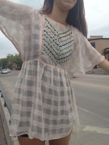 Image of romantic free people cream shirt