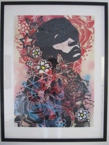 Image of "Fallen Star" Screen print, acrylic and aerosol on fine art paper by Copyright