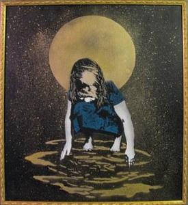 Image of "Moonstruck" Montana Gold Spray Paint on Canvas by Grafter