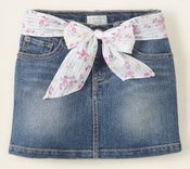 Image of W012- Childrens Place Girl's Sash Denim Skort
