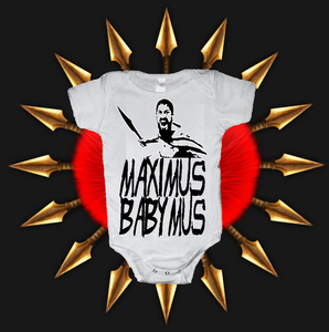 Image of MAXIMUS BABYMUS ROMAN 300 GLADIATOR ONESIE ONE PIECE BODYSUIT