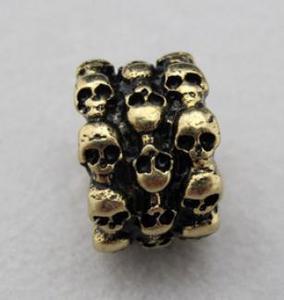 Image of Skulls Antique Gold Band Ring