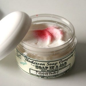 Image of Peppermint (4 oz. jar) Soap In A Jar (Fluffy Whipp) (Vegan)