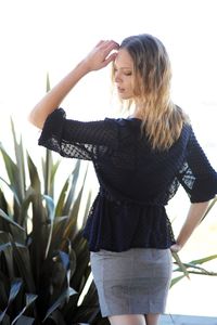 Image of Swiss Dot Zipper Top