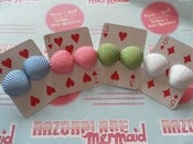 Image of Plastic Seashell Earrings Retro Kitsch Rockabilly...Choice of 5 Colours